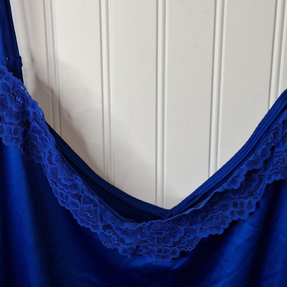 Torrid Sleep Womens Dream Satin Lace Trim Sleeveless Sleep Cami Size 5 Blue - Picture 3 of 8